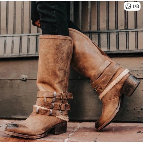 Freebird by Steven Shoes - Freebird by Steven Brown Leather Buckle Boots